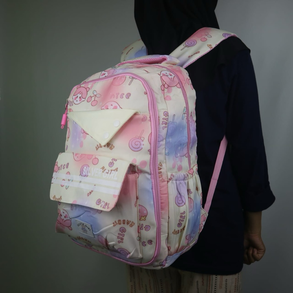 . Tas Ransel ALTO Silver Girl 100% Original Backpack Wanita Model Kulkas Desain Modern Minimalis 35x