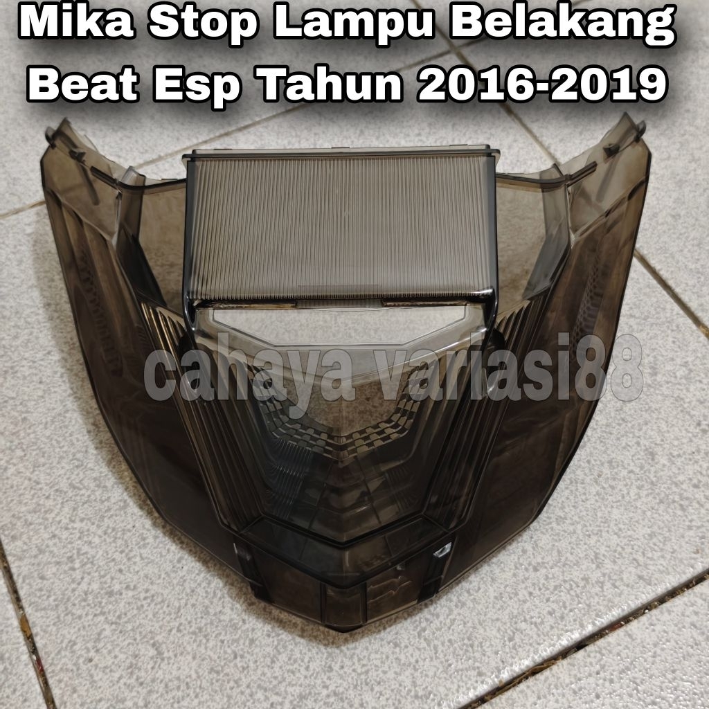 Mika Stop Lampu Belakang Honda Beat Esp Tahun 2016-2019 Warna Smoke Riben Tutup Mika Lampu Stop Bela