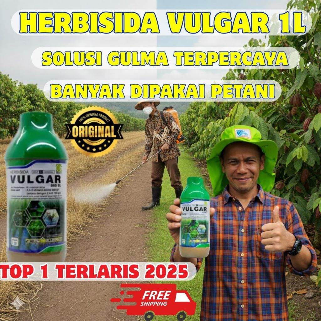 Racun Rumput Paling Ampuh VULGAR Herbisida 1 Liter, Obat Rumput, Pestisida Nabati, Racun Rumput Untu