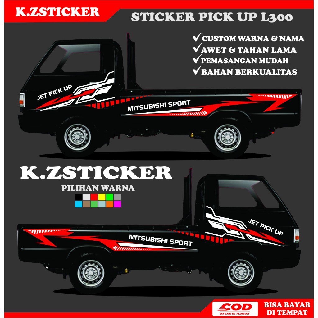 KZ Cutting Stiker Pintu Body L300 Jet Pick Up Custom Nama
