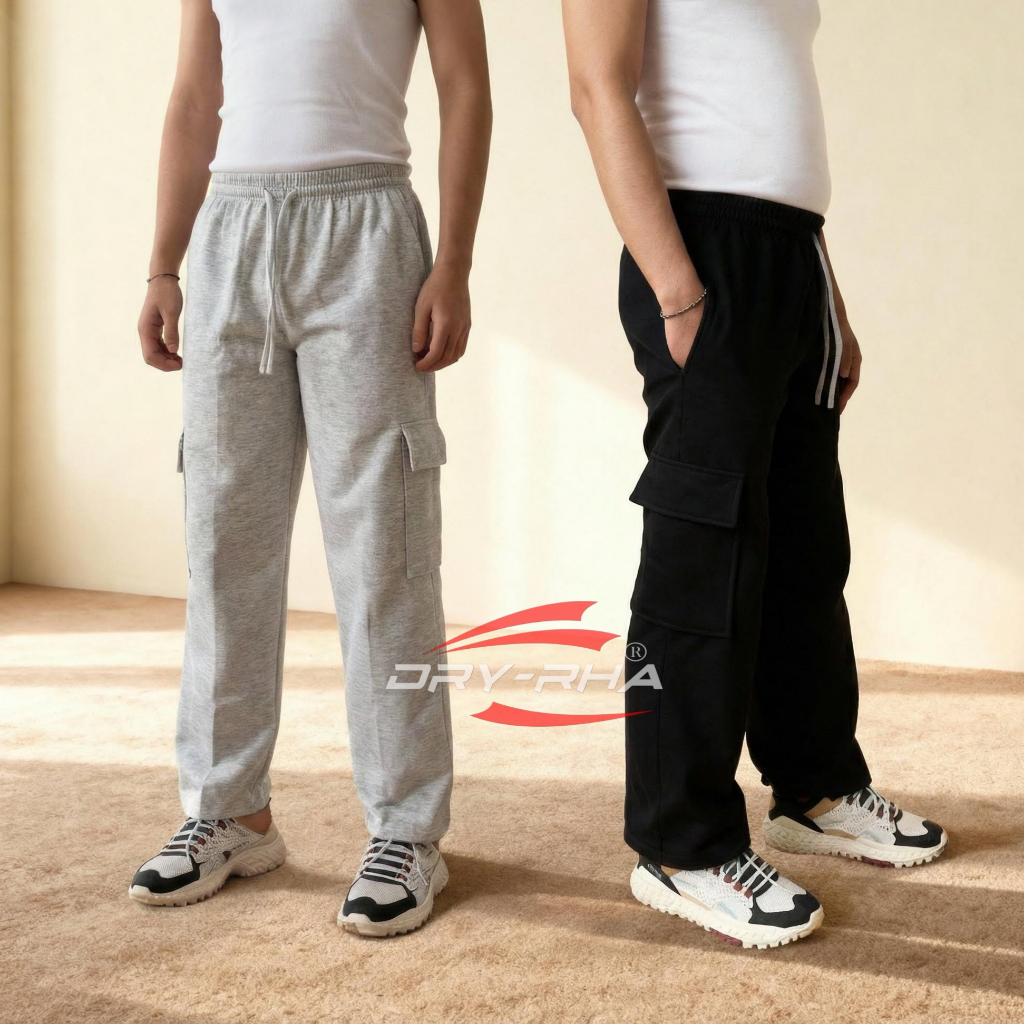 Dryrha - Celana Cargo Panjang Pria Korea Style Basic Sport Celana Training Kargo Panjang Pria Highwa