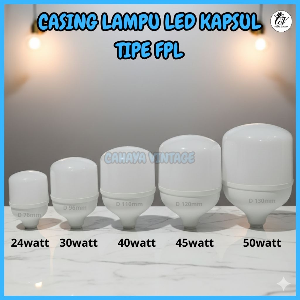 Casing Lampu LED FPL 24 30 40 45 50 Watt Dilengkapi Aluminium Pendingin Housing LED Model Kapsul