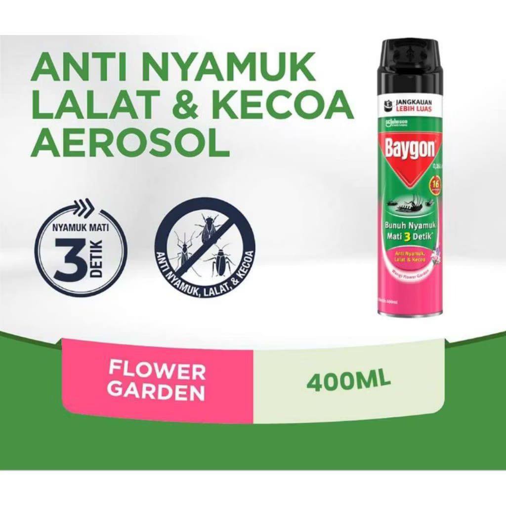 BAYGON SEMPROT WANGI FLOWER GARDEN 400 ML.