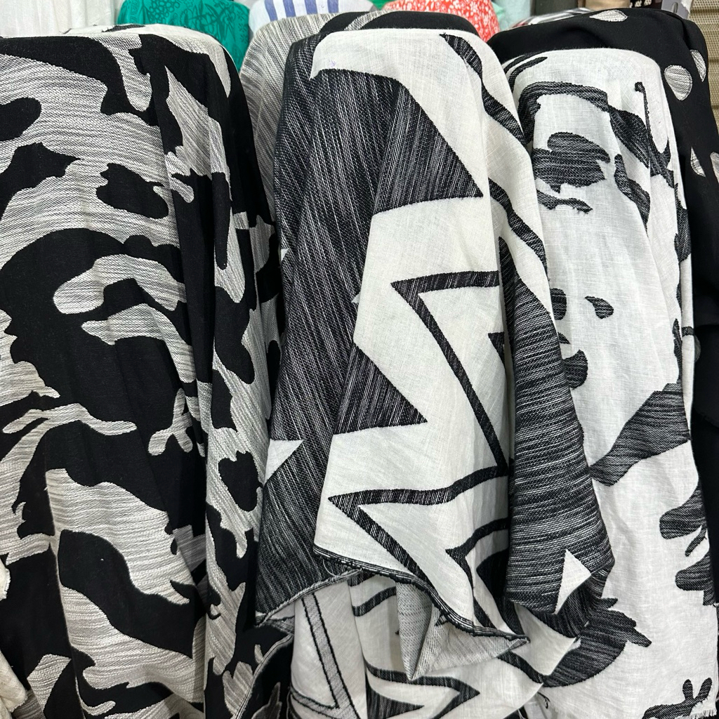 kain linen embos sulam / harga meter