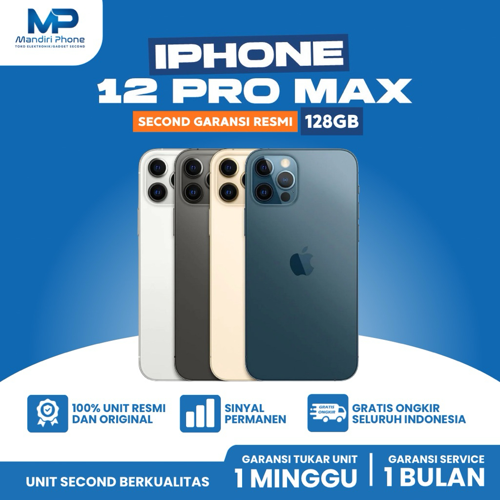 IPHONE 12 PRO MAX 128GB GOLD SECOND GARANSI RESMI