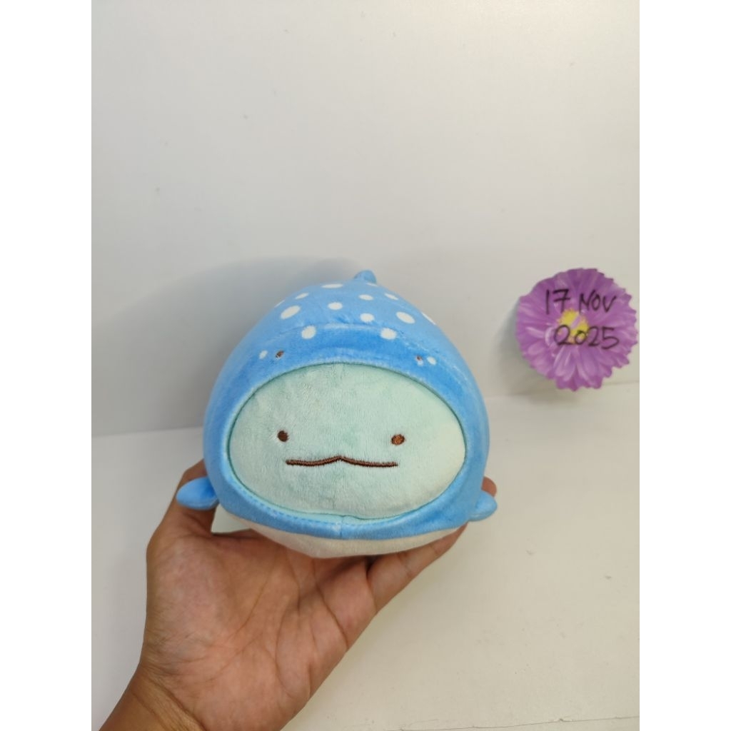 boneka sumikko gurashi original san x costum jinbesan ikan paus totol biru jinbe san