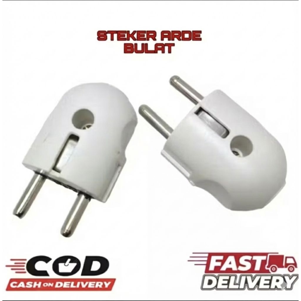 Steker Arde  Bulat / Steker Colokan Bulat / Steker Arde Colokan Listrik dengan Kuningan Tahan Panas