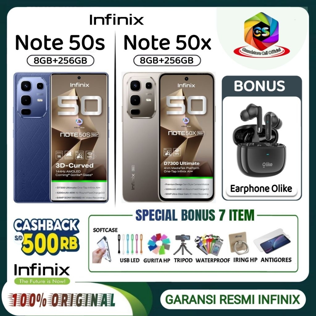 INFINIX Note 50x 5G l INFINIX Note 50s 5G [8/256 GB] - GARANSI RESMI INFINIX INDONESIA
