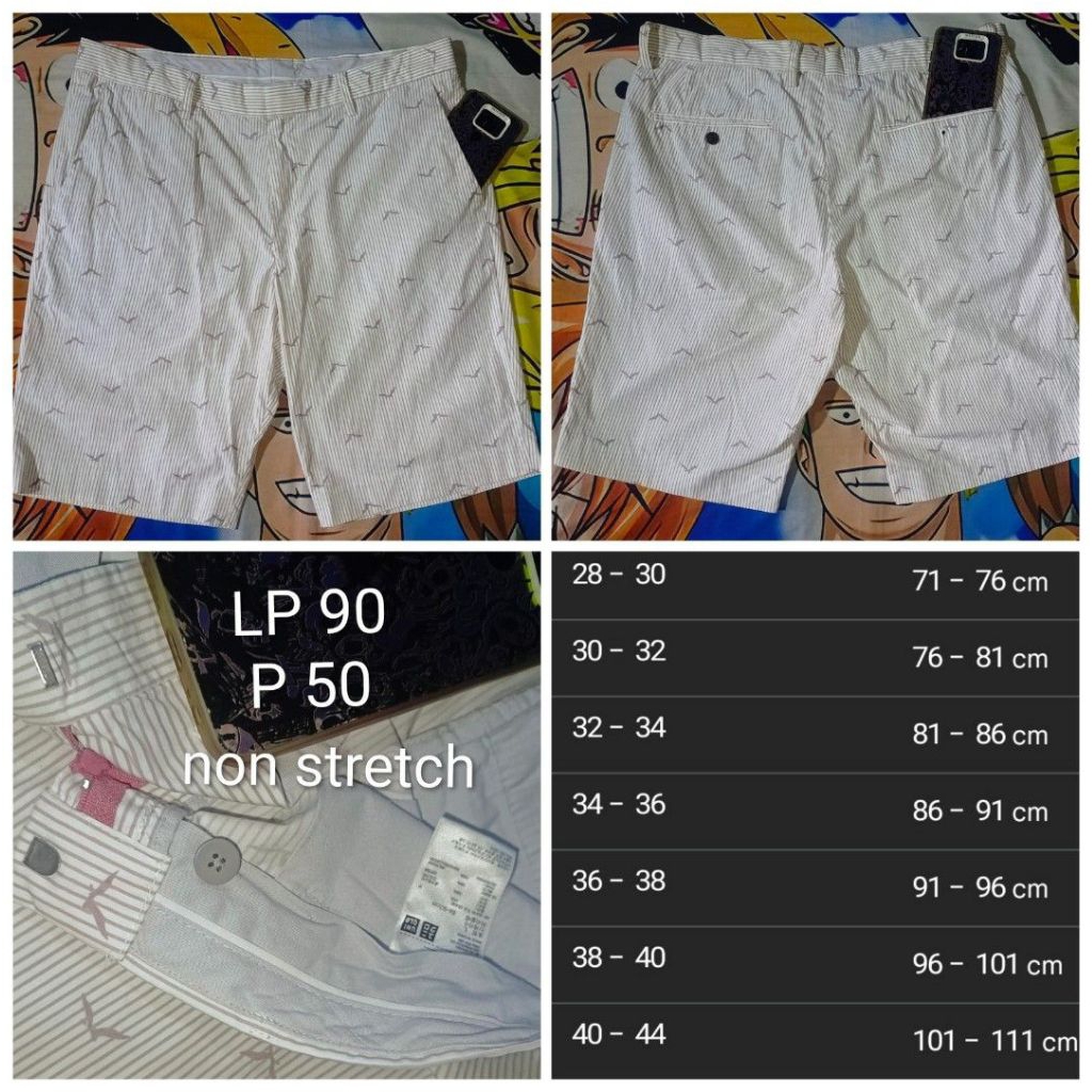 celana chino pendek salur brand UNIQLO size 35