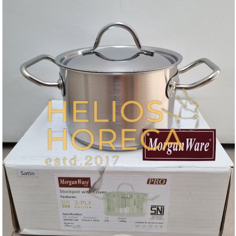 Bima MorganWare 300 Pro Satin Stockpot Stainless Steel SUS-304 Panci Saucepot