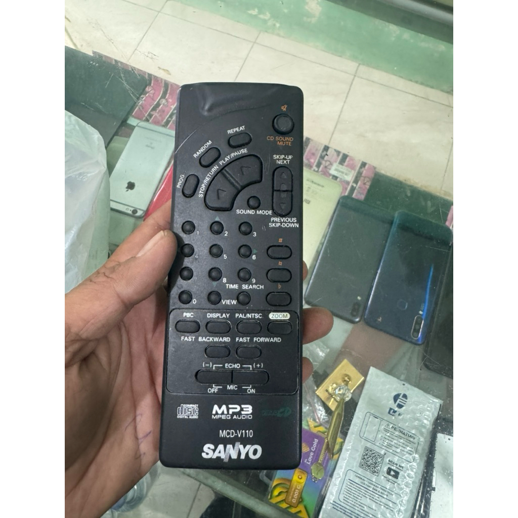 REMOT REMOTE VCR VCD SANYO MCD-V110 ORIGINAL COPOTAN