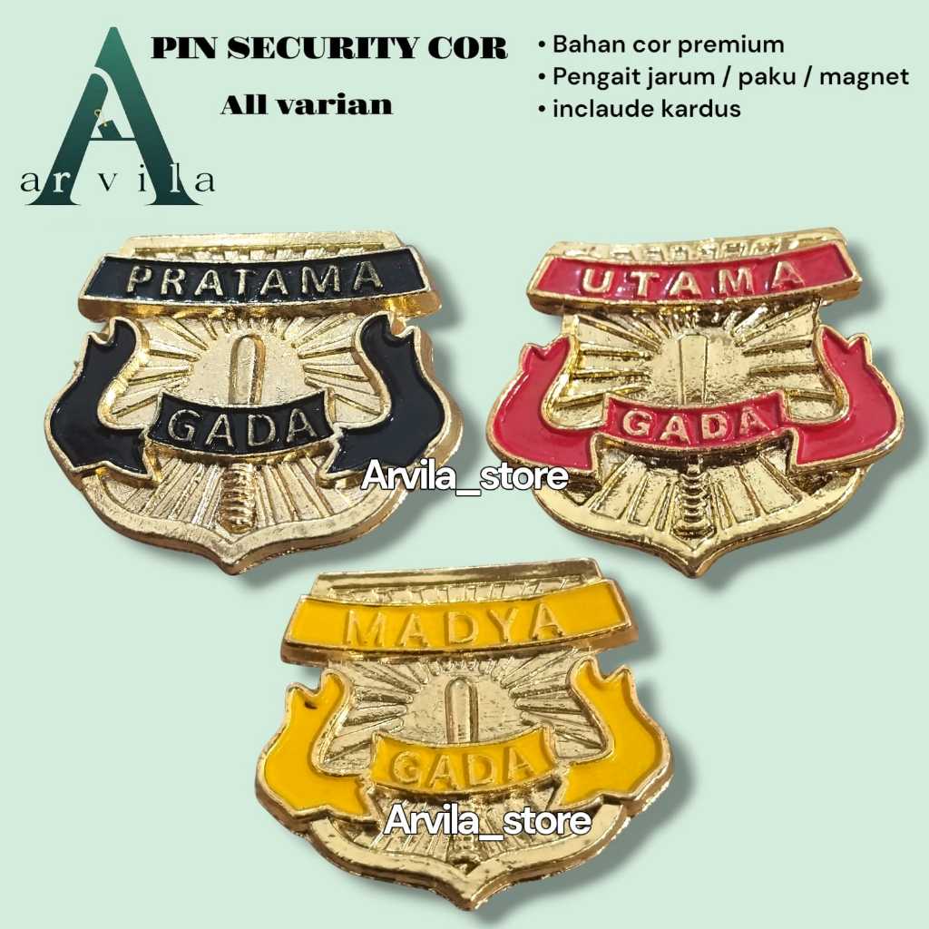 Pin Gada Pratama / madya / utama security Satpam Model COR Premium