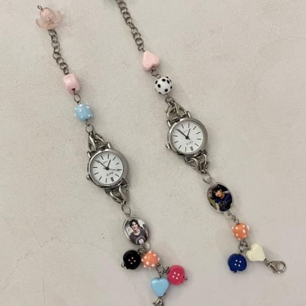 Jam Tangan Wanita Custom Foto Akrilik / jam manik wanita