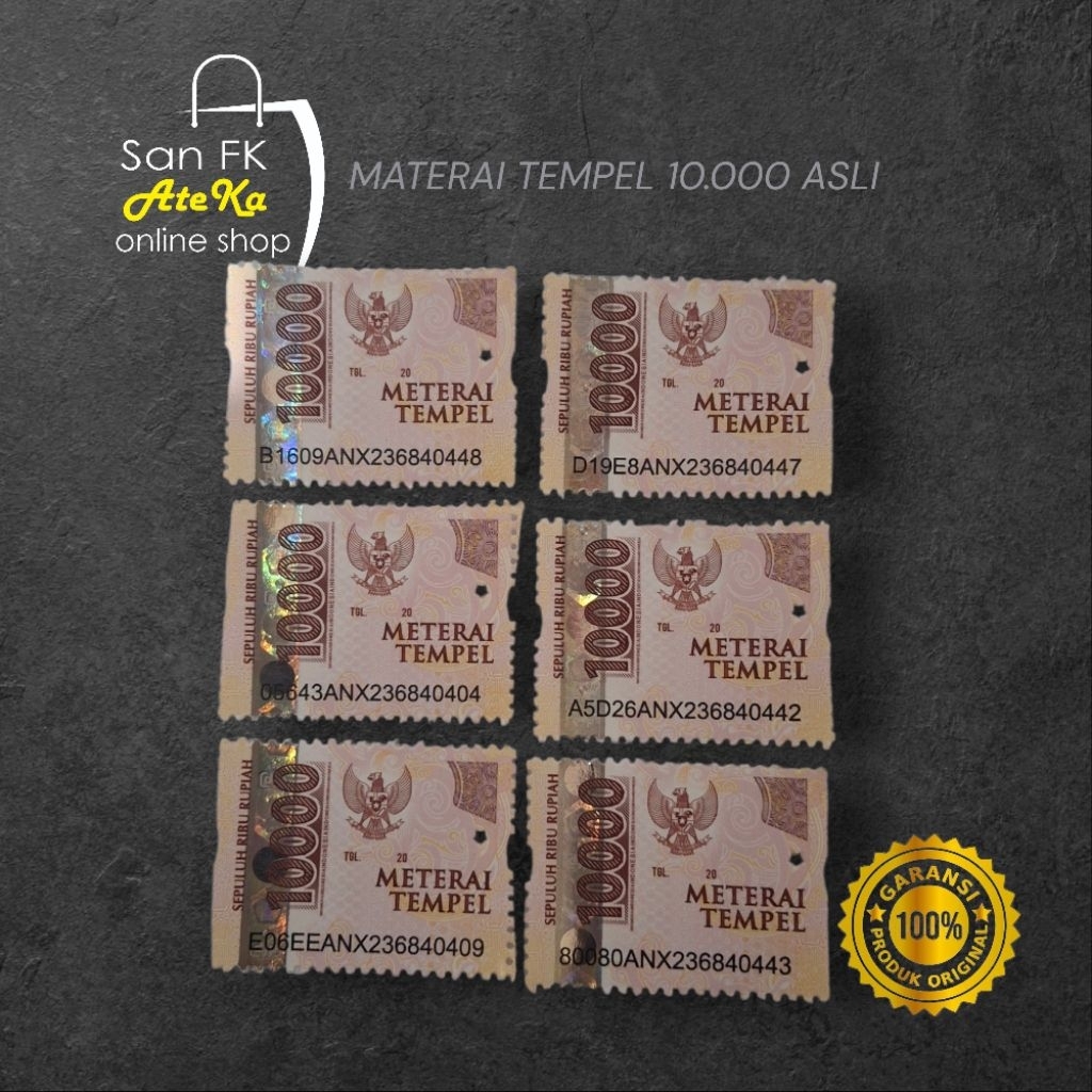 [PCS] MATERAI TEMPEL 10000 ASLI / MATERAI ASLI 100%