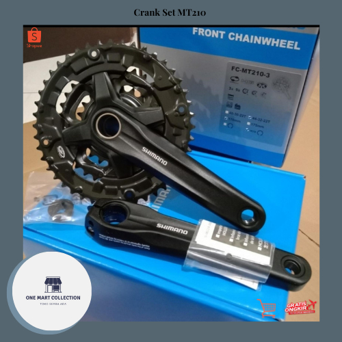 Crank Set MT210 Hollowtech 2 HT2 44T 32T 22T 3 Speed Triple Sepeda MTB