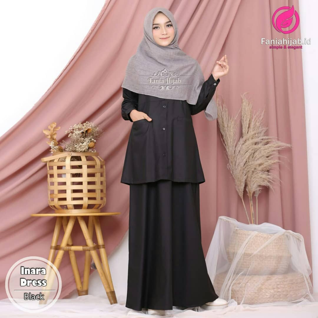 SALE Fania Hijab Dress Couple Mom & Kids | Gamis Ibu dan Anak | Baju Lebaran Keluarga