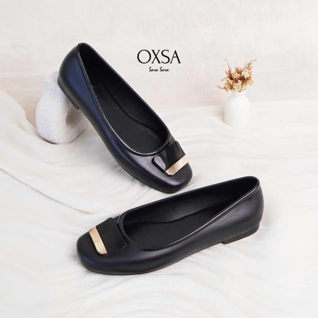 Sara Sara OXSA Sepatu Flat Wanita Flat Shoes Jelly Sepatu Kerja Empuk Terbaru