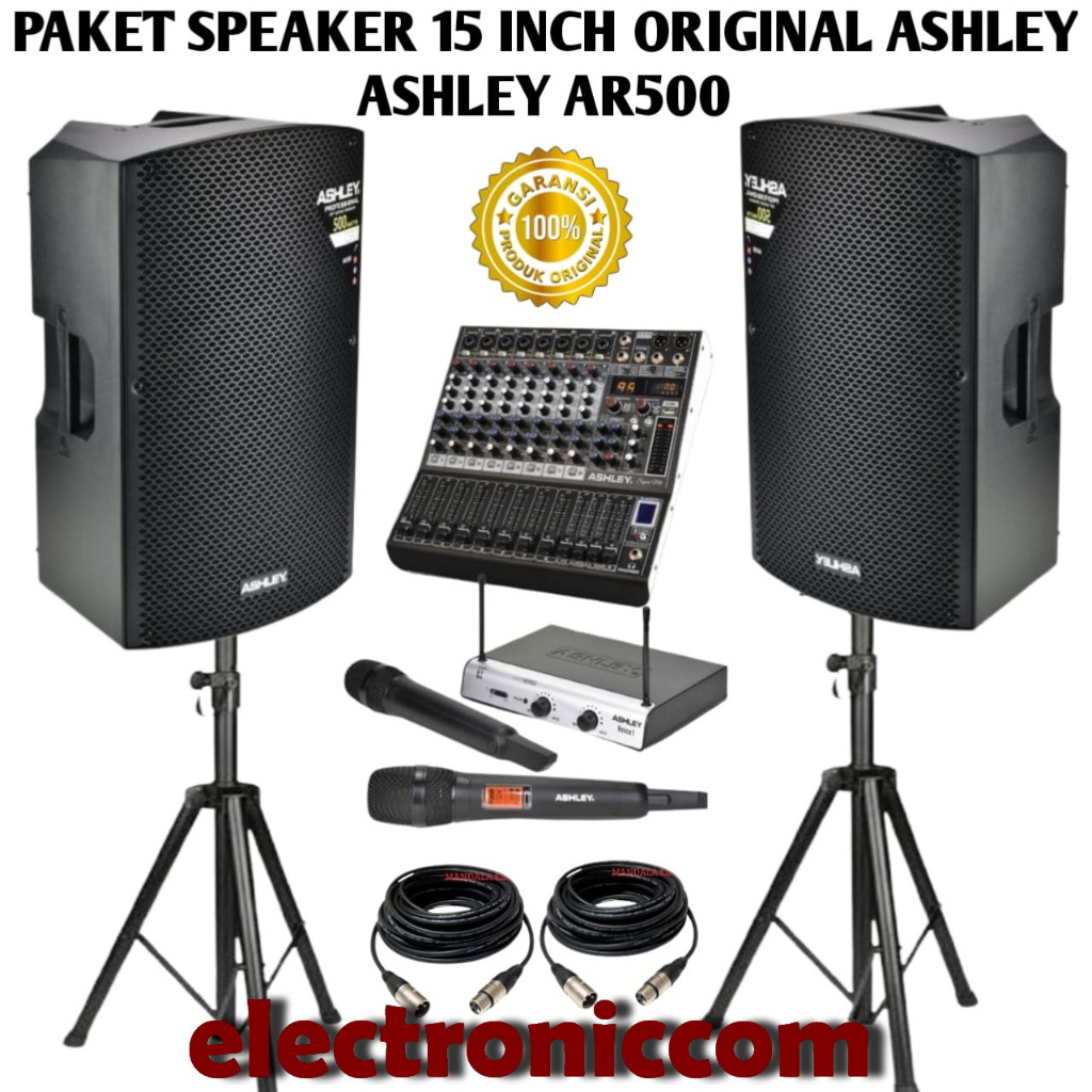 Paket Sound System Speaker Aktif Ashley Ar500 Original Speaker Aktif Ashley 15inch Ar 500