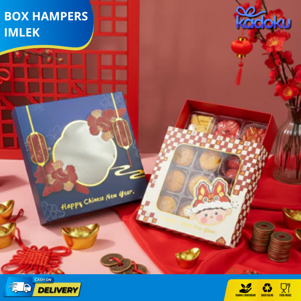 Box Kue Kering Hampers Imlek / Tas cookies jingjing / Box kue / Kotak kue Gift Chinese New Year