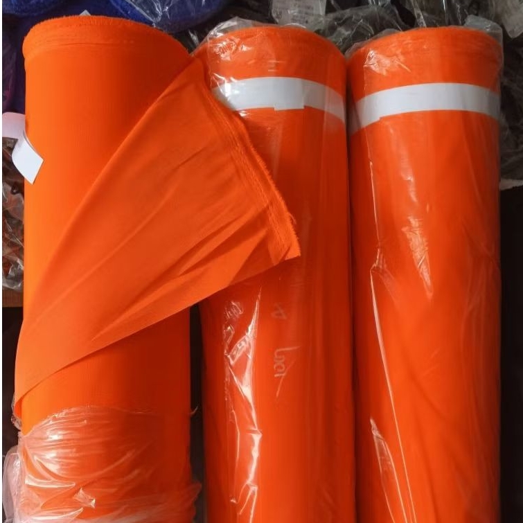 Taslan jarum bening orange waterproof 100% kain tbal arahan jaket sohpe