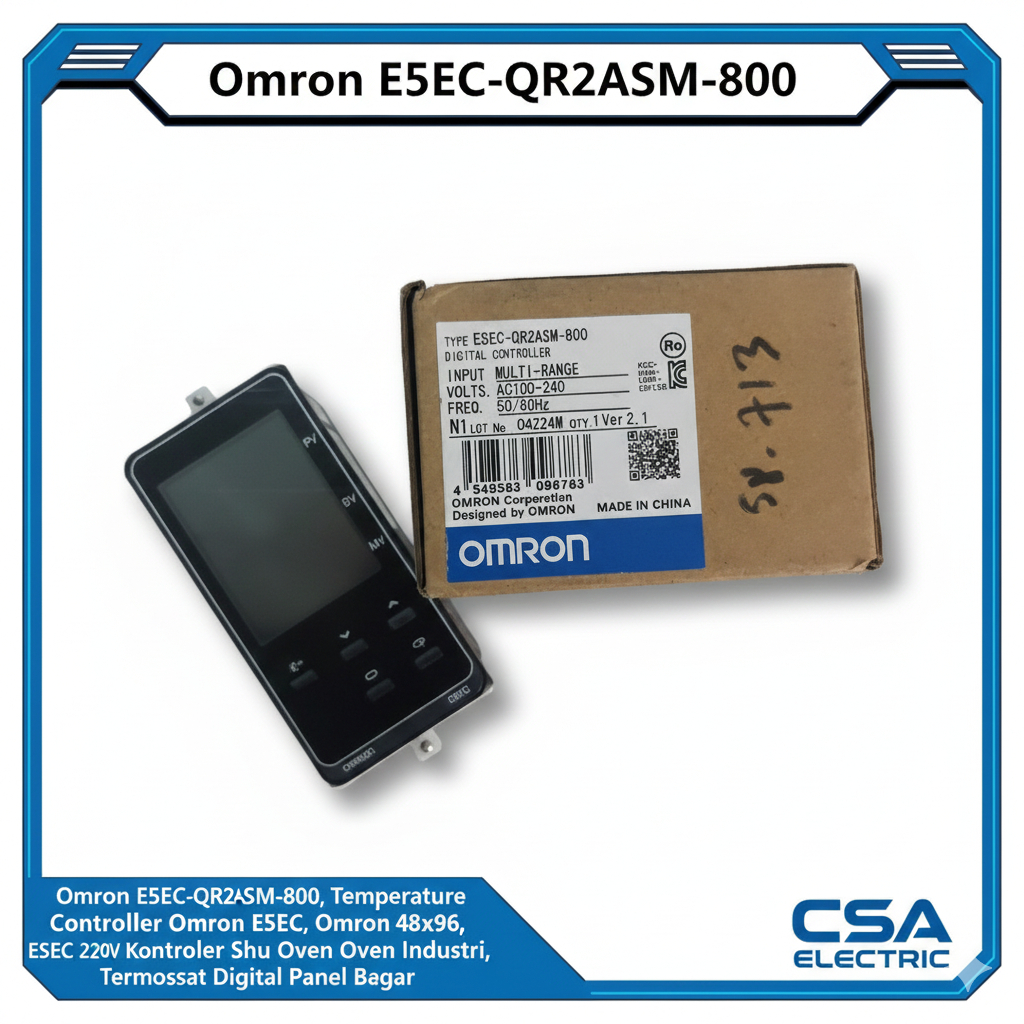 Omron E5EC-QR2ASM-800, Temperature Controller Omron E5EC, Omron 48x96, E5EC 220V Kontroler Suhu Oven