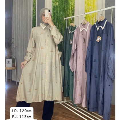 Tunik model A Wanita Bahan Katun Premium