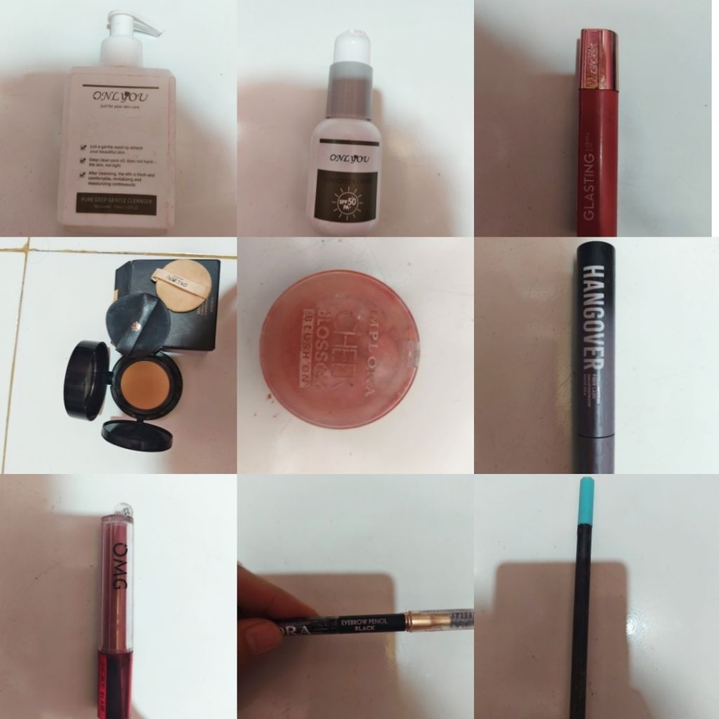 ONLYOU Bedak Suscreen / Wardah Glasting Liquid Lip NEW Lipstik / Somethinc Hangover / Lipstick OMG