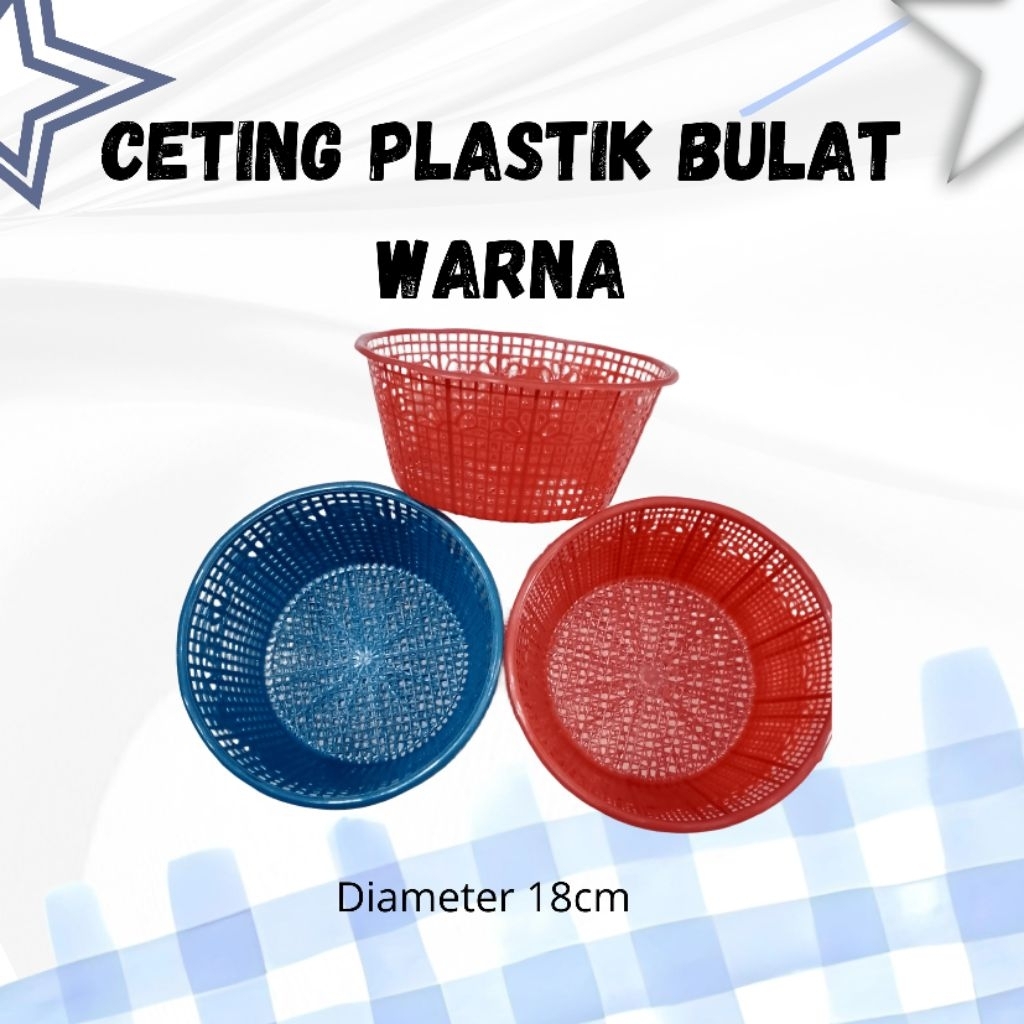 ceting plastik warna /keranjang wakul hajatan /saringan bulat plastik/ ceting berkat /ceting bulat h