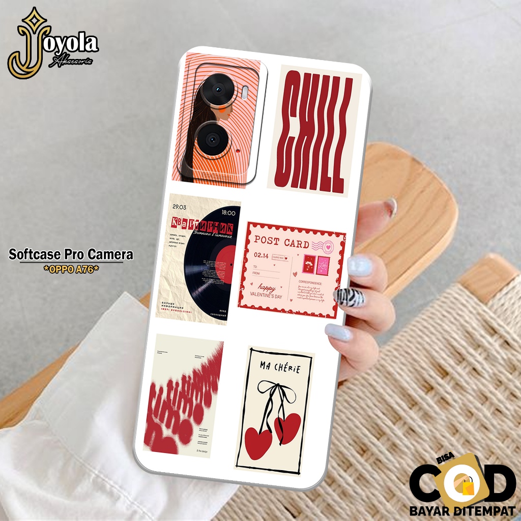 JOYOLA Case OPPO A76 - Fashion Case Aesthetic  - Softcase OPPO A76 - Pro Camera - Casing OPPO A76 - 