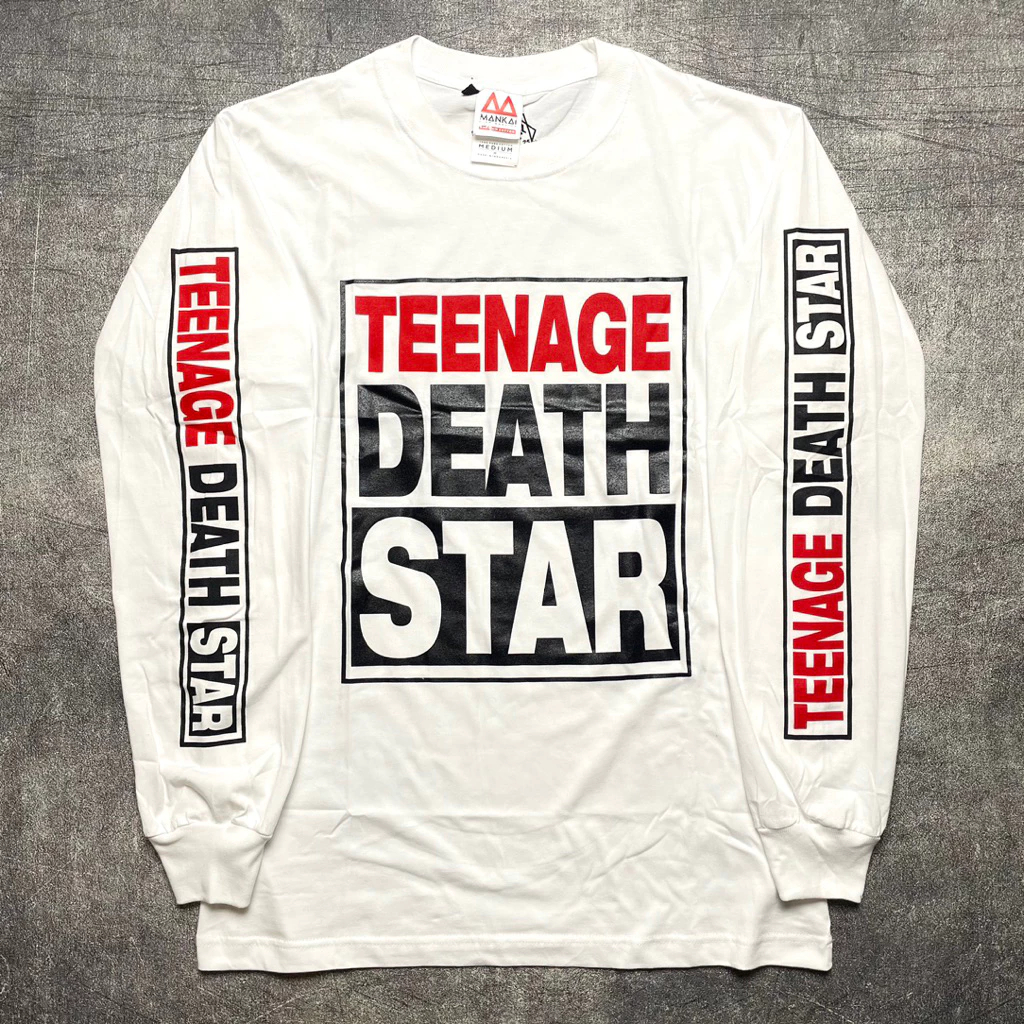 Ready Kaos Teenage Death Star Vision White T-Shirt Basic Longsleeve Atasan Unisex Lengan Panjang