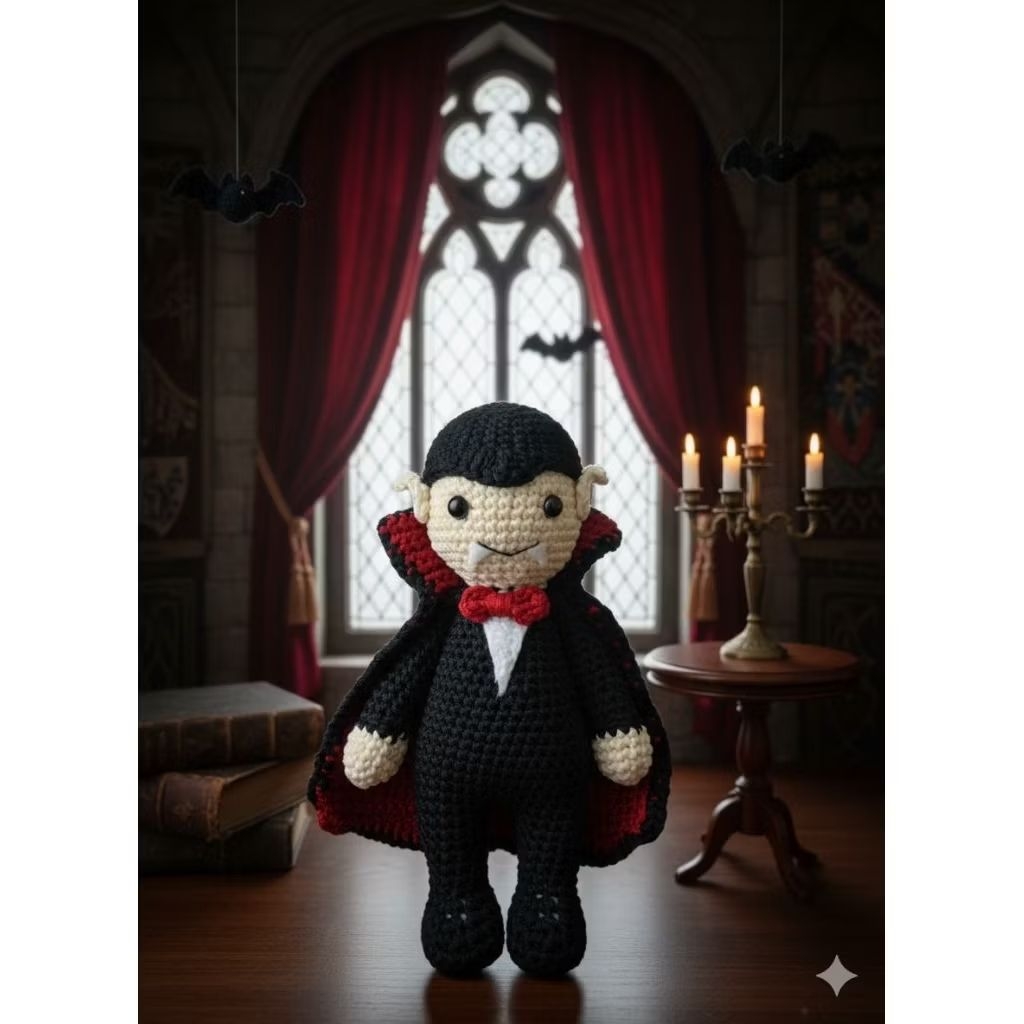 BONEKA RAJUT BENTUK VAMPIR / AMIGURUMI VAMPIR / HADIAH KADO HELLOWEEN / BONEKA VAMPIR LUCU