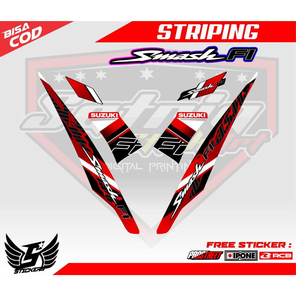 STRIPING VARIASI SUZUKI SMASH FI / STIKER LIST MOTOR SUZUKI SMASH FI