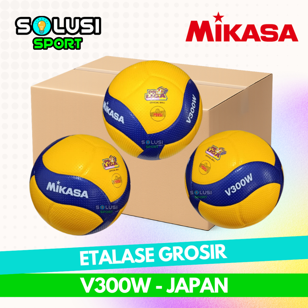 Etalase Grosir Bola Voli MIKASA V300W JAPAN Volley Ball V 300 W Volley JEPANG Original