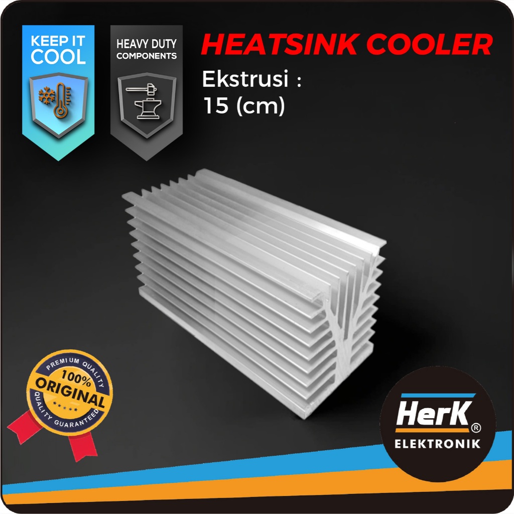 Heatsink Y Balok Aluminium 15cm Pendingin Power Amplifier Elektronik