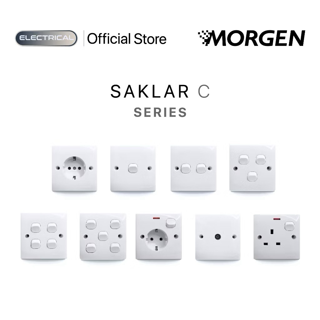 Morgen Saklar C Series IB / OB Tanam / Tempel Model Clipsal Classic Sakelar Engkel Seri Triple 3 4 5