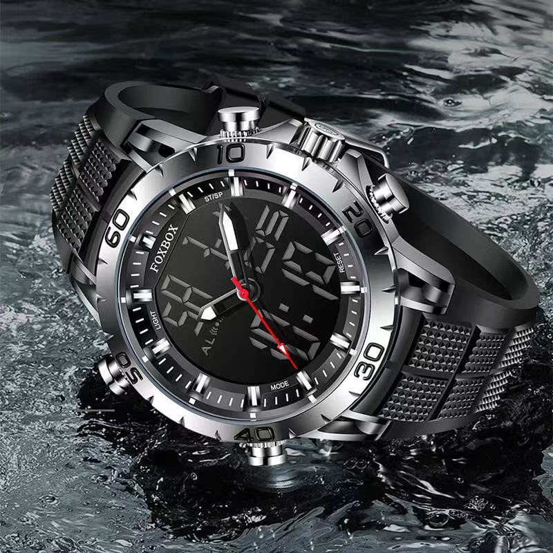 FOXBOX/Liger Watch Men's Dual Display Series Multi functional Sports Waterproof Watch