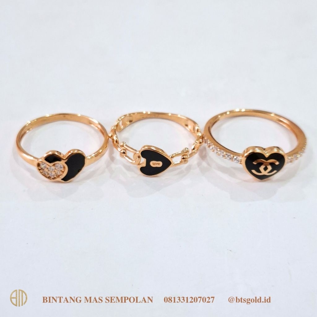 Cincin Emas Love Permata Putih | 8K
