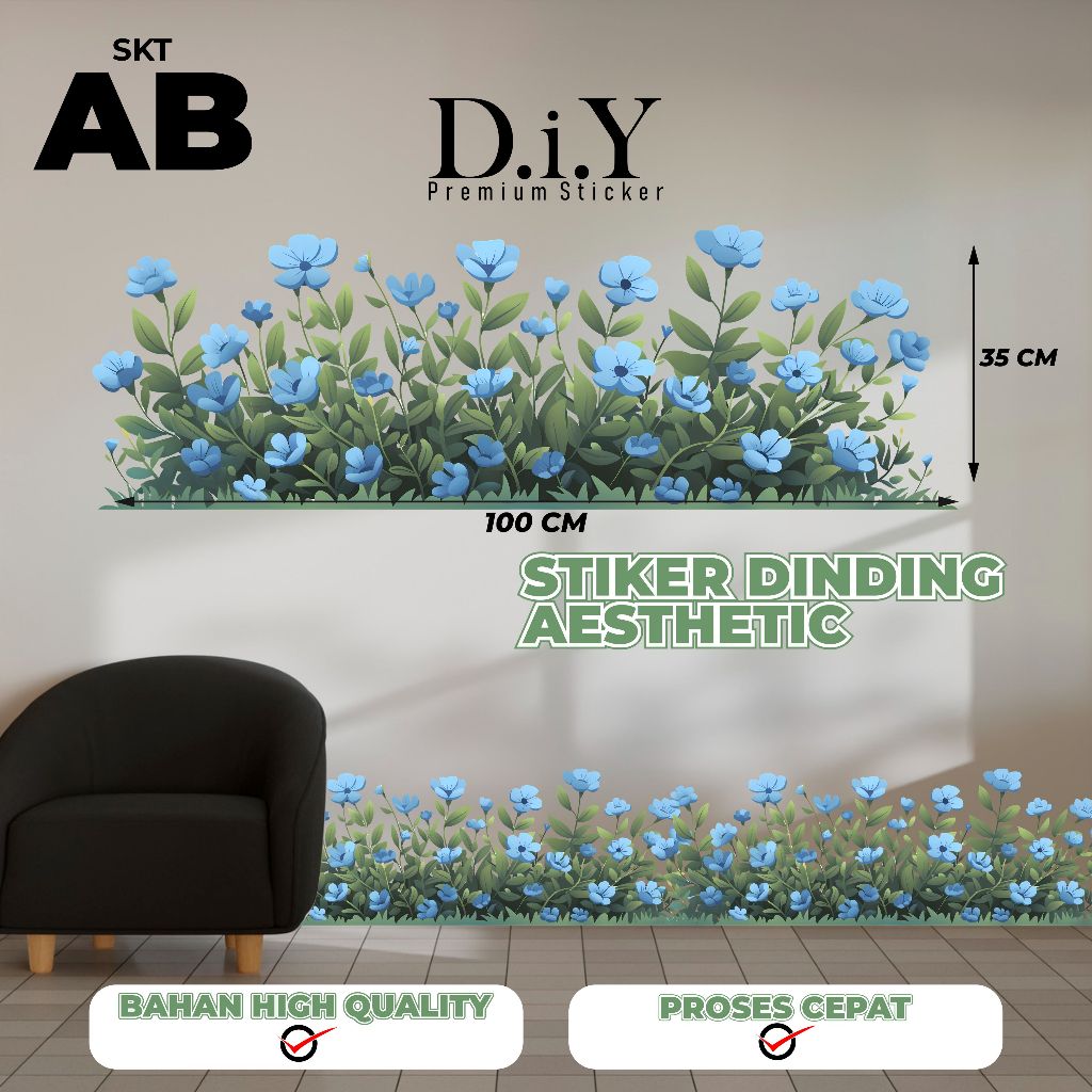 WALLSTICKER WALLPAPER STIKER DINDING KAMAR MANDI AESTHETIC DEKORASI RUMAH TAMAN BORDER TEMBOK