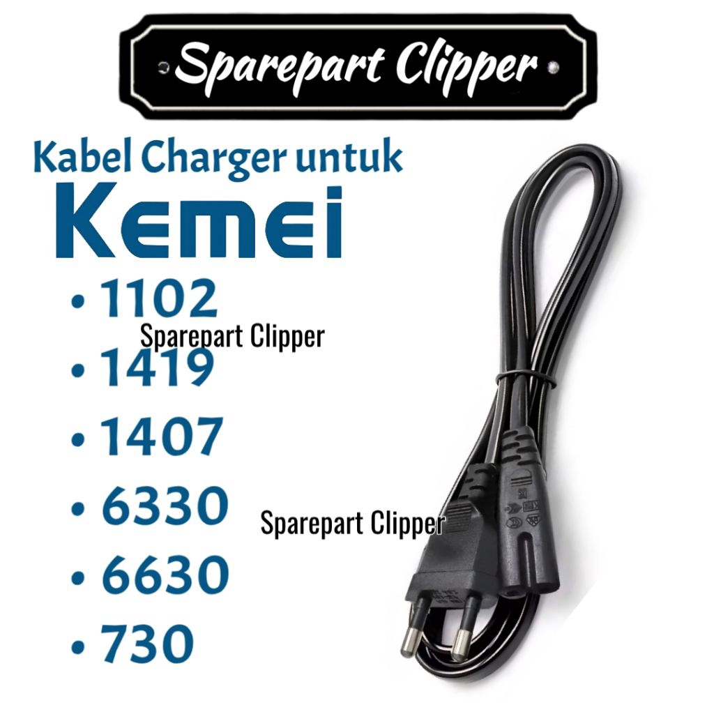 Kabel Cas Kemei 1407 1419 6630 1102 Charger Trimmer Kemei #CP