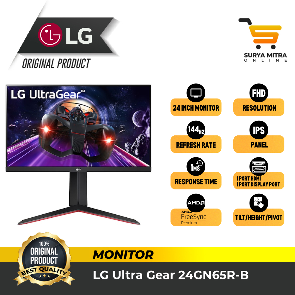 Monitor Gaming LG 24GN65R IPS 144Hz 1ms UltraGear