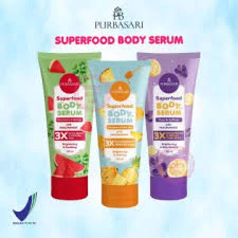 Purbasari Superfood Body Serum 180ml Yuzu Zaffron Pineapple Royal Jelly Watermelon Moringa