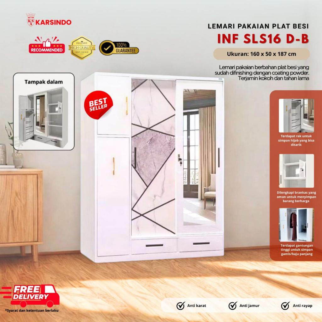 KARSINDO LEMARI HIJAB JUMBO 4 PINTU PLUS RAK HIJAB SSW16 GS-A & SSW16 GS-B