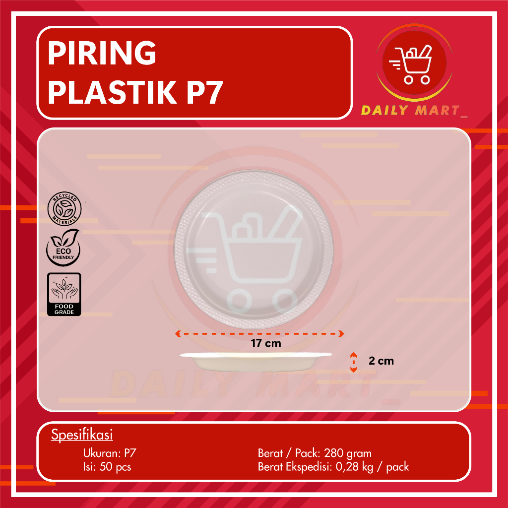 Plastik Piring Makanan Sekali Pakai P7 / Plastik Piring Makanan Sekali Pakai P9 / Plastik Piring Mak