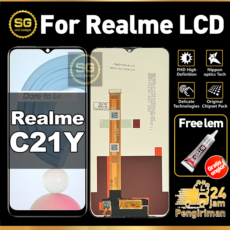 SG LCD REALME C21Y Fullset HP Touchscreen REALME C21Y Free Lem Glass Touch Screen Digitizer COD