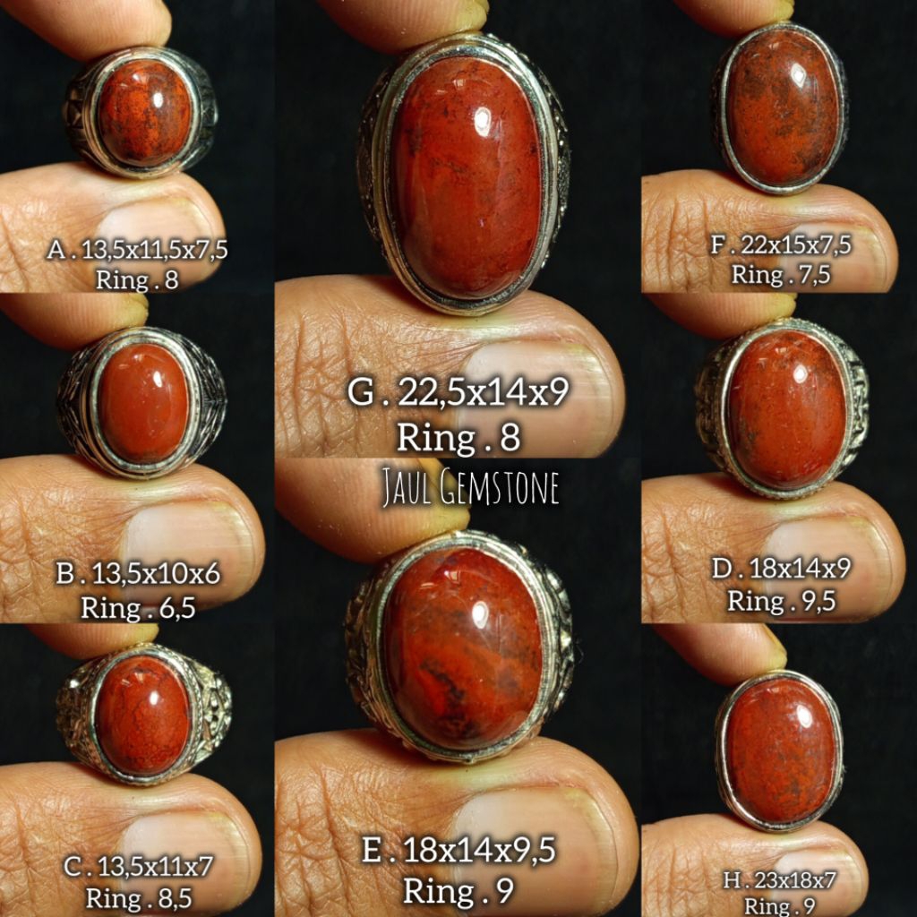 batu badar besi mereh nempel magnet natural/cincin batu badar besi merah super natural/badar besi me