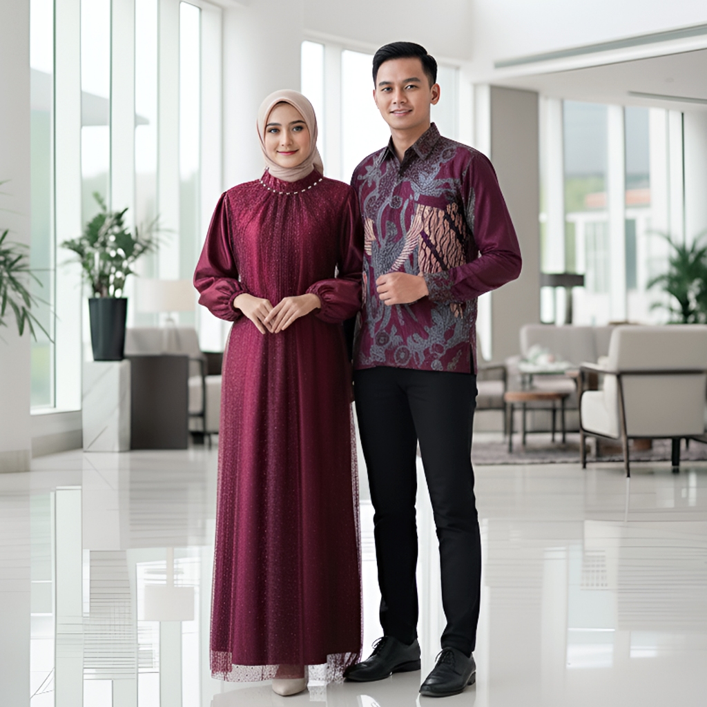 NEW ARRIVAL NAYAKA BATIK - Couple Dress Lebaran 2026 Noella Set Baju Couple Batik Kemeja Lengan Panj