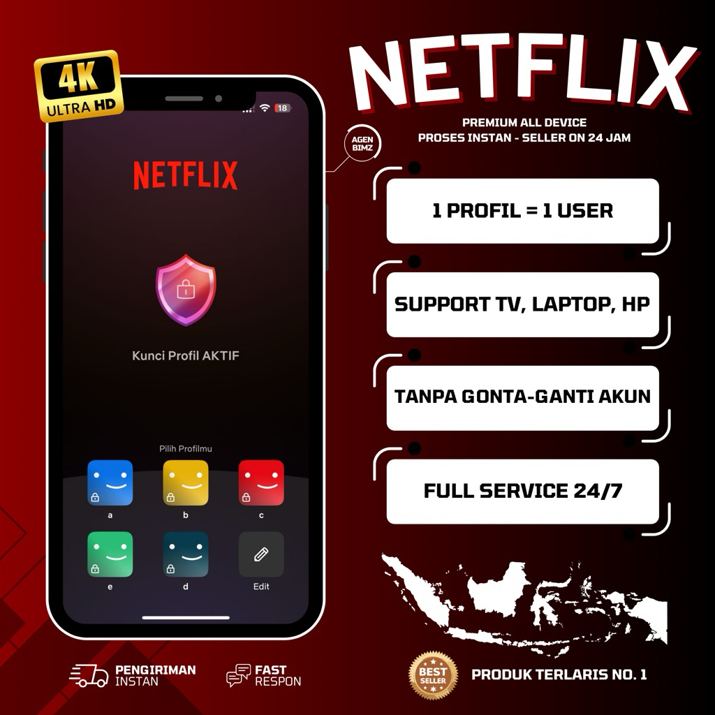 ( 1 Profil 1 User ) Netflix Murah Private Profil