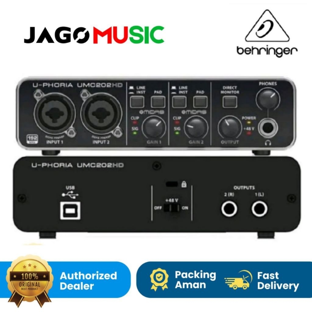 Sound Card Soundcard Behringer UMC202HD Behringer UMC 202 HD UMC 202HD