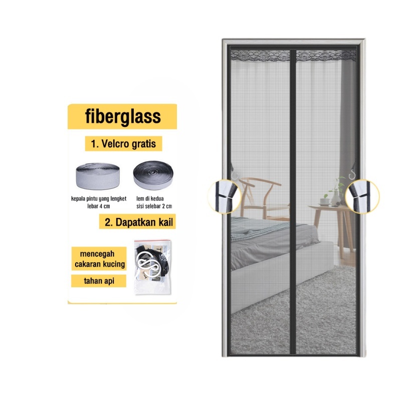 charlcomy-Tirai Pintu kamar / Tirai Magnet Anti Nyamuk Kawat Nyamuk / Tirai Magnet Elegan bahan plas