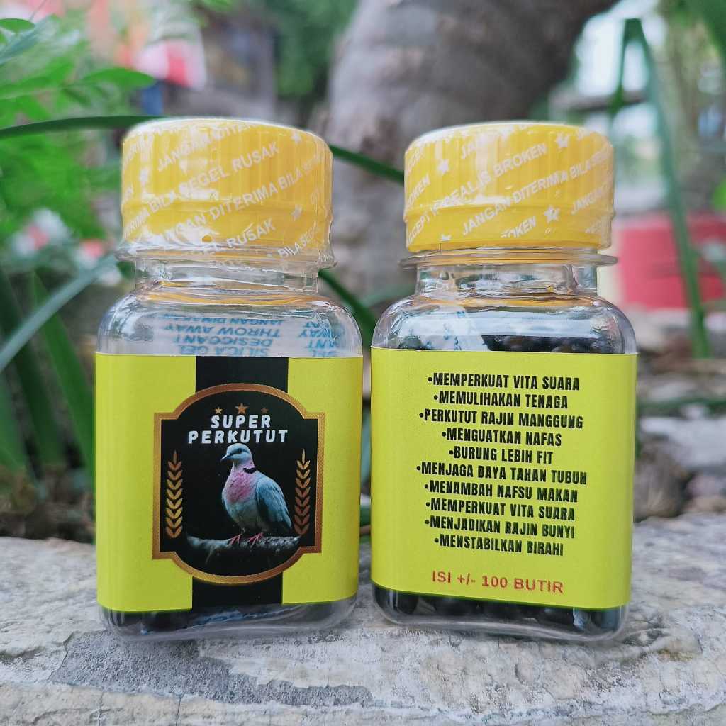 JAMU PERKUTUT TRADISIONAL SUPER PERKUTUT ISI 100 Butir PIL HITAM BURUNG PERKUTUT MANGGUNG GACOR PERK